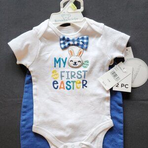 Koala Kids 2 Piece Outfit/Set Blue/White My First Easter Size 0 - 3 M